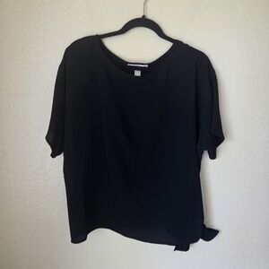 NWT Michael Kors Black Short Sleeve Blouse Top Size Small